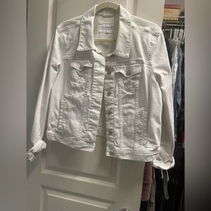 Loft white denim jacket large